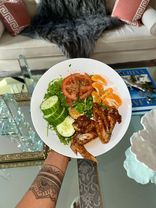 Fried Chicken Wings & Summer Salad